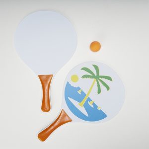 Kit Frescobol 2 Raquetes E 1 Bolinha — Laranja