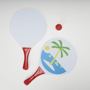 Kit Frescobol 2 Raquetes E 1 Bolinha — Vermelho
