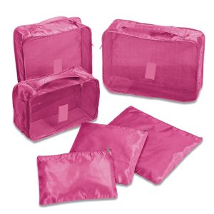 Kit Necessaire 6 Pçs — Rosa (18538-RSE)