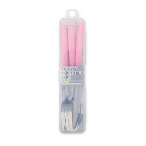 Kit Talheres 3 Peças — Rosa