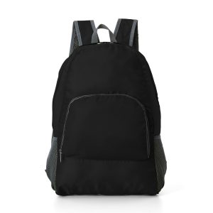Mochila De Nylon Dobrável 21l — Preto / Cinza