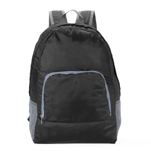 Mochila De Nylon Dobrável 21l — Preto / Azul