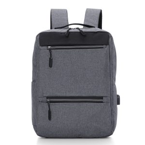 Mochila De Nylon USB 20l — Prata / Preto