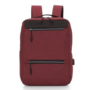 Mochila De Nylon USB 20l — Vermelho / Preto