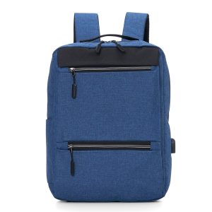 Mochila De Nylon USB 20l — Azul / Preto