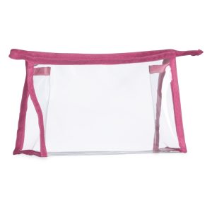Necessaire Plástica — Transparente / Rosa