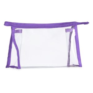 Necessaire Plástica — Transparente / Roxo