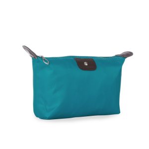 Necessaire Em Poliester Impermeável — Azul / Marrom