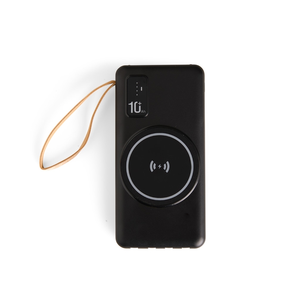 Power Bank 10.000mah Com Carregamento Via Indução Ou Via Cabo