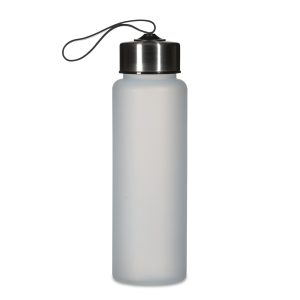 Garrafa Plástica 680ml — Branco / Inox