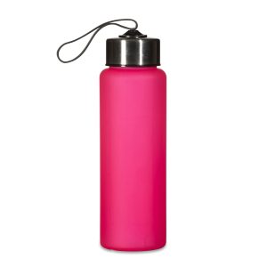 Garrafa Plástica 680ml — Rosa / Inox