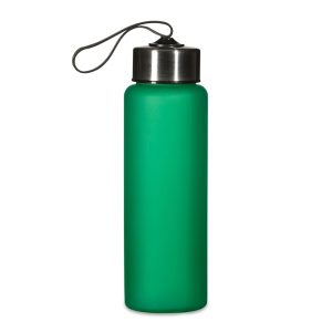 Garrafa Plástica 680ml — Verde / Inox