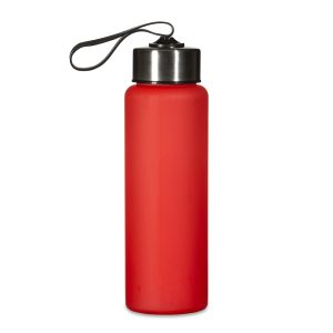Garrafa Plástica 680ml — Vermelho / Inox