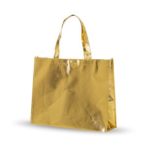 Sacola Em Tnt Revestida C/ Plastico — Dourado