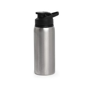 Squeeze Alumínio 650ml — Inox / Preto