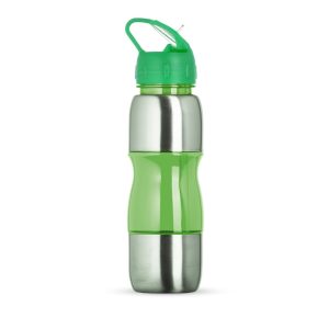 Squeeze Alumínio 600ml — Inox / Verde