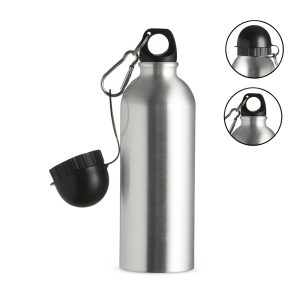 Squeeze Alumínio Sublimático 500ml — Prata / Preto