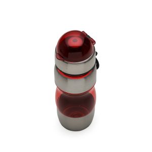 Squeeze Plastico C/ Metal 450ml Bico E Alça — Vermelho / Inox