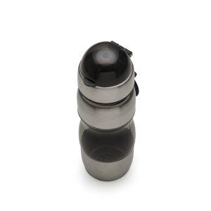 Squeeze Plastico C/ Metal 450ml Bico E Alça — Preto / Inox