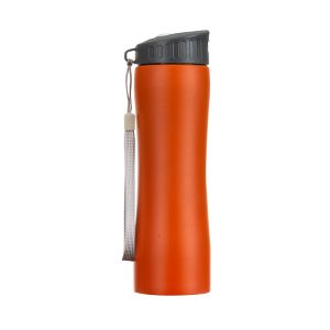 Squeeze 600ml Inox C/ Alça — Laranja / Preto