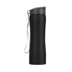 Squeeze 600ml Inox C/ Alça — Preto