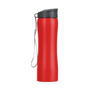 Squeeze 600ml Inox C/ Alça — Vermelho / Cinza