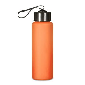 Garrafa Plástica 680ml — Laranja / Inox
