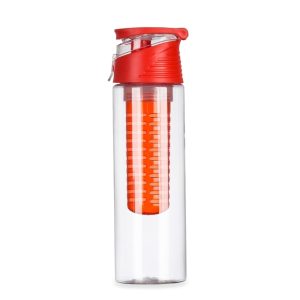 Squeeze Plástico 700ml Com Infusor — Vermelho / Branco