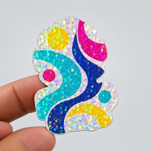 Adesivo Holo Flake Personalizado - 3x3cm