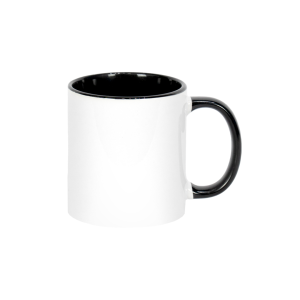 Caneca Personalizada Branca com Alça e Interior Preto 325 ml