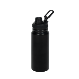 Garrafa Térmica Personalizada Tampa com Alça Preto Fosco 600 ml