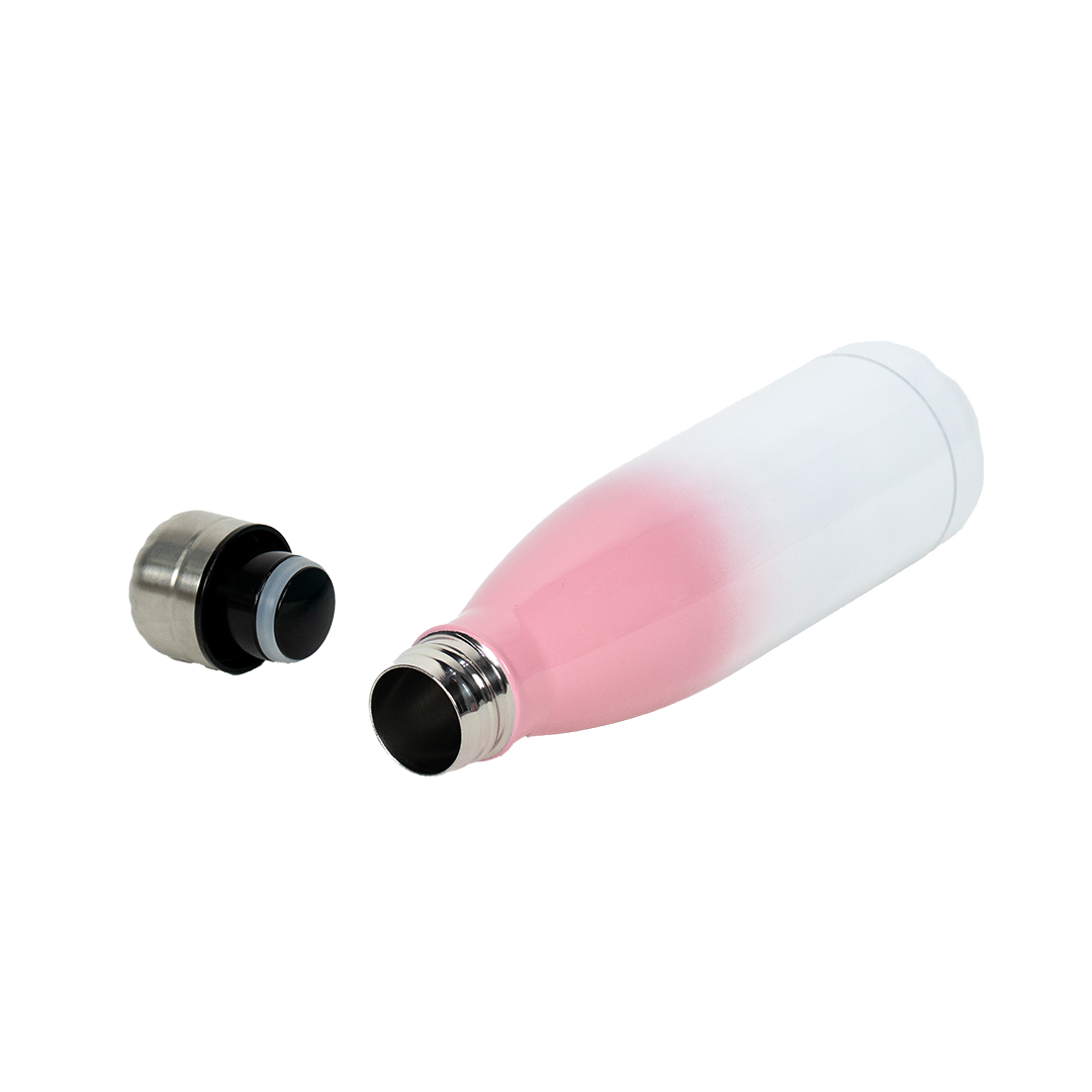 Garrafa Térmica Personalizada Bicolor Rosa Claro 500 ml - detalhe