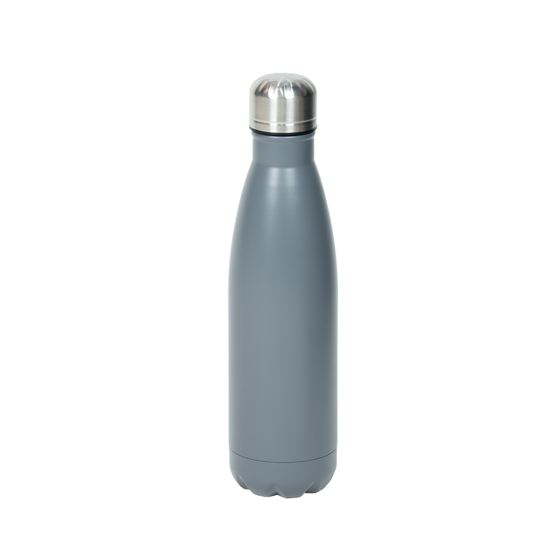 Garrafa Térmica Personalizada Estilo Cola Cinza Fosco 500 ml
