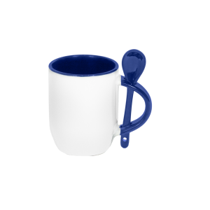 Caneca Personalizada Alça Colher Azul Escuro 325 ml