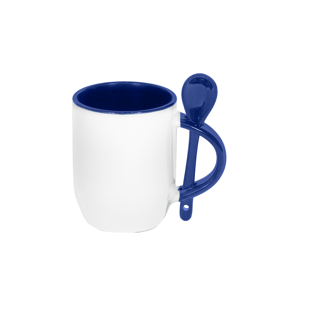 Caneca Personalizada Alça Colher Azul Escuro 325 ml