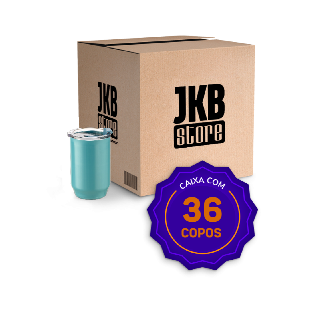 Copo de Polímero Personalizado com Tampa Azul 400 ml