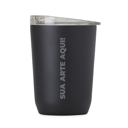 Copo Térmico Personalizado Tampa Acrílica Preto 350 ml - detalhe