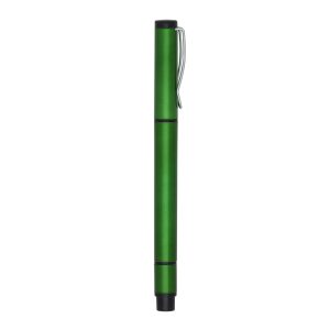 Caneta Plástica C/ Marca Texto — Verde