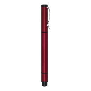 Caneta Plástica C/ Marca Texto — Vermelho