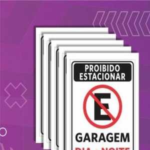 Placa - Proibido estacionar - 5 unidades