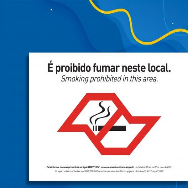 Placa - Proibido fumar nesse local - 1 unidade