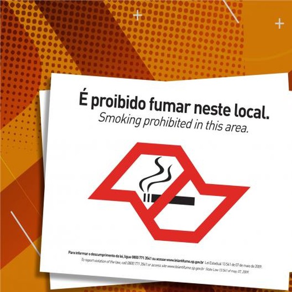 Placa - Proibido fumar nesse local - 2 unidades