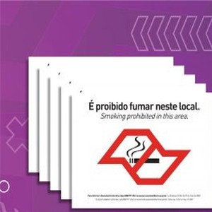 Placa - Proibido fumar nesse local - 5 unidades